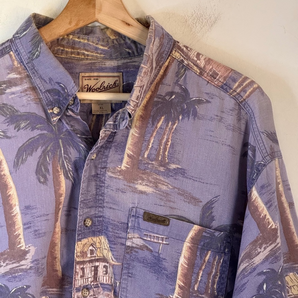 Woolrich Original Outdoorwear Vintage Hawaiian Shirt Men's XL 100% Cotton